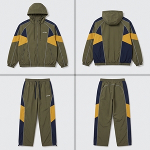 Custom Taffeta <b>Windbreaker</b> Tracksuit Set <b>Vintage</b> Suit OEM Logo - Product Image 3