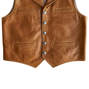 Latest Design Custom Made Men Leather Vest Jacket For Men New Design Winter Men's Clothing Leather Vest Jacket - Product Image 5