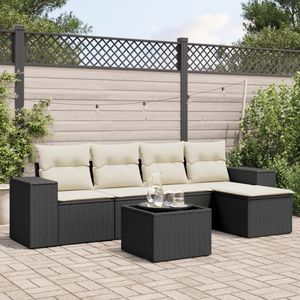 Grand ensemble de canapés de jardin modulaires en rotin PE noir, meubles d'extérieur modulaires élégants - Product Image 1