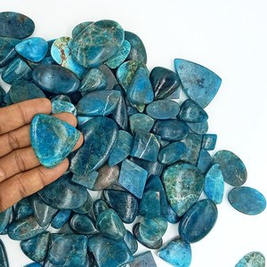 Cabochons d'apatite néon naturelle, formes et tailles variées, pierres précieuses polies en vrac pour la fabrication de bijoux, vente en gros, approvisionnement en vrac - Product Image 3