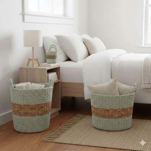 Ensemble de 3 paniers HORZ en écorce de bananier, artisanat - Product Image 4