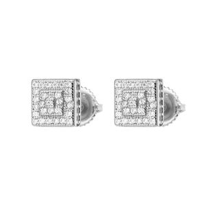 Lab Grown Diamond Square Stud <b>Earrings</b> 925 <b>Silver</b> Geometric Iced <b>Earrings</b> for <b>Men</b> Women Certified Diamond Gift Elegant Jewellery - Product Image 6