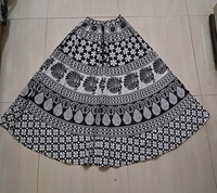 Falda gitana acampanada con estampado de estilo bohemio para mujer, algodón elástico largo, transpirable, informal, Retro, étnico, diseño Hippie,
