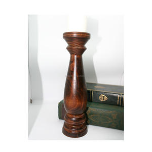 Porte-bougie en bois fait main, style rustique, support pour bougies chauffe-plat, décoration pour table à manger et salon. - Product Image 3