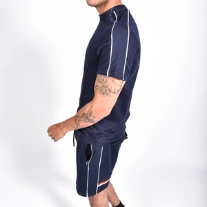 Custom logo Short Set Wholesale Fashion <b>Men</b> 's Summer Set Short Sleeves T-Shirt Matching Shorts Gym t shirt Short Sets - Product Image 3