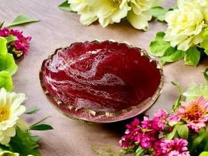 Small <b>Red</b> epoxy resin Geode design <b>Bowl</b> handmade Decorative Serving <b>Bowl</b> - Product Image 3