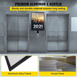 กล่องไฟ LED บาง33X24inch กรอบโปสเตอร์ภาพยนตร์สำหรับโฆษณาเมนูธุรกิจป้ายโฆษณาโปสเตอร์สแนปโปสเตอร์อลูมิเนียม - Product Image 4