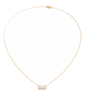 Collar de Novia de Alta Gama al por Mayor, Oro Amarillo Sólido de 14K y 18K, Diamante Cultivado en Laboratorio, Colgante Horizontal Minimalista con Pavé - Product Image 2