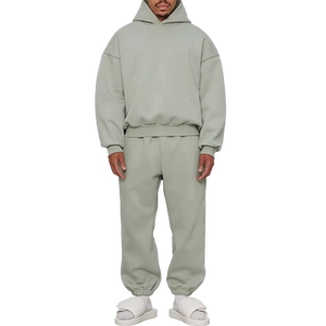 Casual Winter Hooded Sweatpants and Hoodie Set Unisex Joggers Customized Men Windproof Heavyweight <b>Tracksuit</b> - Product Image 2