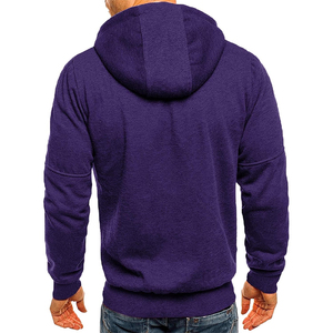 Sweat à capuche zippé personnalisé pour homme – Sweat à capuche en molleton de coton de haute qualité, couleur unie, fermeture éclair, confortable, streetwear, OEM et marque privée - Product Image 4