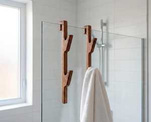 Custom Size Minimalist Wooden <b>Towel</b> <b>Hook</b> Set Wall Mounted Bathroom Accessory Natural Wood Finish Custom Shape Design - Product Image 1