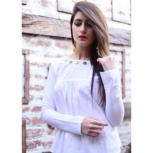 เสื้อแขนยาวสีขาว ไซส์ XS พร้อมระบบตรวจจับเข็ม - Product Image 1