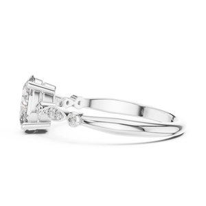 Deco Oval Cut Lab Grown Solitaire <b>Ring</b> <b>Set</b> in 18KT White <b>Gold</b> Certified for Party Wedding Daily Use Luxury Gifting for Women - Product Image 3