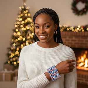 ชุดกำไลข้อมือแจ็คแอนด์จิลล์ บลิง ประดับคริสตัลแบบยืดได้ สร้อยข้อมือประดับลูกปัดวิบวับ เครื่องประดับแฟชั่นสำหรับผู้หญิงและเด็กผู้หญิง - Product Image 4