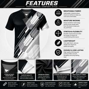 เสื้อยืดพิมพ์ลายซับลิเมชั่นสำหรับผู้ชาย เสื้อกีฬาพิมพ์ลายทั้งตัว สำหรับชุดทีมและฝึกซ้อมฟิตเนส - Product Image 5