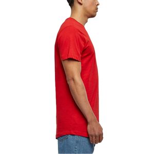 T-shirt rouge à manches courtes pour homme, col rond, coupe classique, couleur unie, jersey de coton, tee-shirt basique - Product Image 3