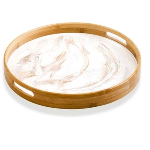 Plato de Servir Artesanal de Madera con Acabado Esmaltado, Platos de Servir para Hoteles, Bandeja de Servir Personalizada, Proveedor de India - Product Image 5