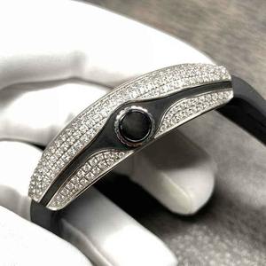 Reloj de Lujo para Hombre, Estilo Hip Hop, con Incrustaciones de Diamantes de Imitación Moissanite, Caja de Acero Inoxidable, Correa de Cuero, Movimiento ETA - Product Image 2