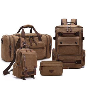 ZUOLUNDUO OEM/ODM Ensemble <span class=keywords><strong>de</strong></span> 4 sacs <span class=keywords><strong>de</strong></span> <span class=keywords><strong>voyage</strong></span> en toile avec logo personnalisé, <span class=keywords><strong>sac</strong></span> à dos vintage pour homme et grand <span class=keywords><strong>sac</strong></span> <span class=keywords><strong>de</strong></span> sport, ensemble cadeau en gros - Product Image 1
