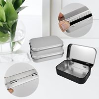Lot de 2 boîtes de rangement rectangulaires en fer, légères, durables, écologiques, de haute qualité, avec couvercles, pour aliments, bijoux et bonbons