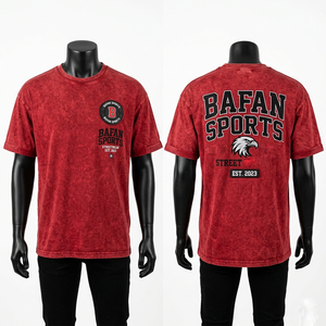 เสื้อยืดผู้ชาย 180 GSM ผ้าฝ้ายพรีเมียม ล้างสีแบบแอซิดวอช สีเทา สไตล์วินเทจ โลโก้สั่งทำ เสื้อยืดผ้าฝ้าย 100% สำหรับผู้ชาย ทรงหลวม พิมพ์ลาย - Product Image 2