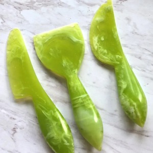 Handcrafted Resin <b>Cheese</b> Knife <b>Set</b> Decorative Durable High Grade Dishwasher Microwave Safe Food Safe Custom Box Packaging - Product Image 2