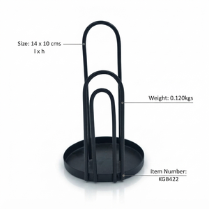 Modern <b>Black</b> Metal <b>Napkin</b> Holder Stand Free Standing Tissue Organizer for Tabletop Home Kitchen Decor - Product Image 2