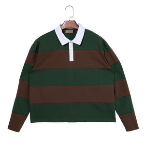 เสื้อโปโลแขนสั้นสีน้ำเงินกรมท่าสำหรับผู้ชาย ทรงปกติ สวมใส่สบาย สีพื้น ผ้าทอ - Product Image 4