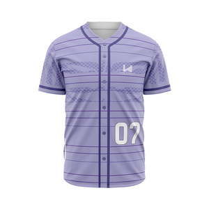 New Unisex High Quality Custom Printed Baseball Jersey 100% Breathable <b>Mesh</b> Polyester Anti Bacterial Plus Size Softball Jerseys - Product Image 2