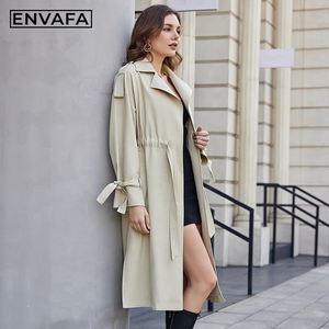 High Quality Women's Autumn Spring Trench Coat Feminino Luxury Designer Windproof Long Trench Coat Wholesale Custom Manufacture - Product Image 4