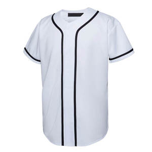 Camiseta de Béisbol Blanca de Manga Corta con Botones al Frente, Unisex, Corte Regular, Transpirable, de Poliéster, para Todas las Temporadas - Product Image 3