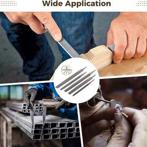 Juego de 5 Limas de Metal, Kit de Limas de Acero Triangulares, Planas y Semicirculares, Lima de Acero con Alto Contenido de Carbono T12 para Trabajos en Madera - Product Image 2