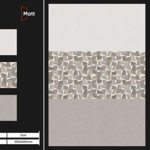 Elegantes azulejos de porcelana mate con acabado satinado de 300x600 mm, adaptados a estilos arquitectónicos modernos, que ofrecen durabilidad con un toque natural. - Product Image 1