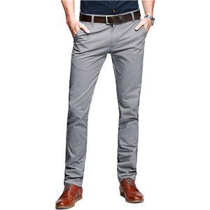 Pantalon chino décontracté coupe droite pour homme, en mélange de coton confortable, idéal pour le bureau et le travail, style slim et élégant - Product Image 1