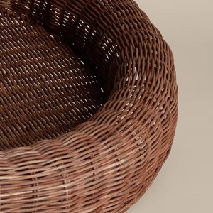 Rustic Style Intricate Dark Brown Natural Rattan Round Serving Tray Modern Minimalism Wholesale For Coffee Table Natural - Product Image 4