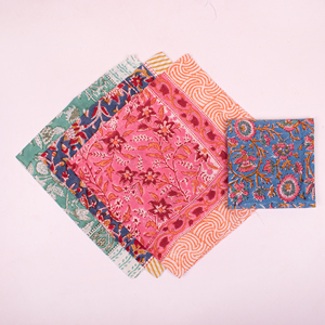 Summer Authentic Jaipur Hand Block Printed Bandana Natural Dyed 53X53CM Cotton Scarf Traditional Woodblock Print Square Fashion - Product Image 2