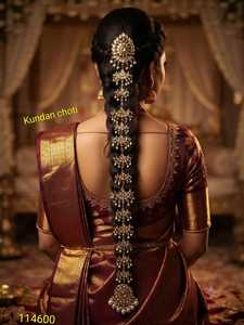Luxury Bridal Kundan Hair Choti Gold Plated Pearl Bridal <b>Braid</b> Hair <b>Accessory</b> Traditional Wedding Hair Jewelry Women - Product Image 2