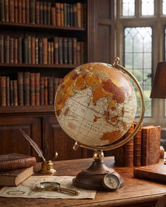Globo Terráqueo Educativo Vintage con Base de Latón Resistente – Globo Decorativo de Lujo para Oficina y Biblioteca - Product Image 3