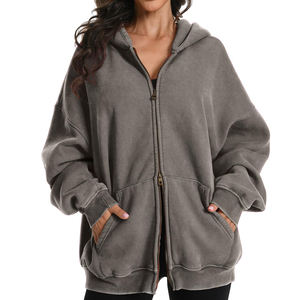 Sweat à capuche oversize pour femme avec doublure en polaire douce, séchage rapide, confortable, 100% coton, personnalisable, sweat à capuche d'hiver - Product Image 3