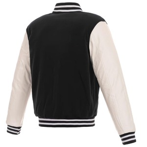 Chaqueta Varsity de Lona y Cuero con Estampado Personalizado para Invierno, con Ribete de Piel de Oveja, para Escuelas, Universidades y Equipos Deportivos - Product Image 3