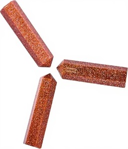 Puntas de Cristal Pulido de Oro Rojo Únicas, Forma Rectangular, Artículos de Colección, Piedras Artesanales Portátiles - Product Image 5