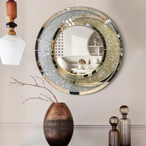 Luxury Handmade Round <b>Crystal</b> Wall <b>Mirror</b> with Silver Gold Swirl Frame Modern Decorative for Home Decor REHMAN CRAFT - Product Image 4