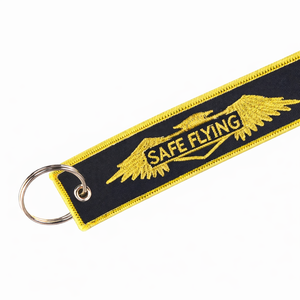 Porte-clés en tissu personnalisé pour promotion, style Jet Tag, avec logo brodé sur les deux côtés - Product Image 2