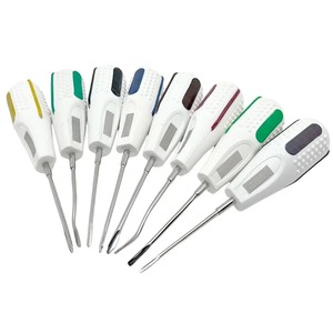 Kit de 10 Élévateurs Dentaires Manuels en Acier Inoxydable – Extracteur de Dents Courbé/Droit, Élévateur de Racine, Outils de Chirurgie Buccale, Poignée Ergonomique - Product Image 5