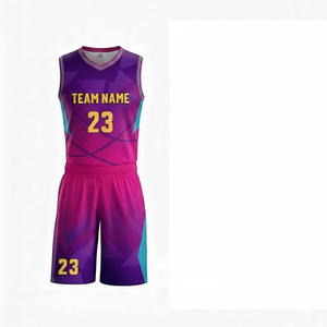 Ensemble de maillots de basketball imprimés sur mesure 2026 pour hommes adultes, coupe régulière, sans manches, respirant, kit uniforme de sport |   OEM ODM Vente en gros - Product Image 2