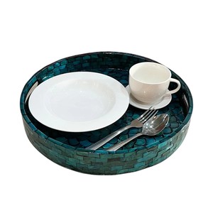 Plateau de service de luxe en nacre, fait main, incrusté de coquillages, plateau décoratif pour la maison, l'hôtel, le restaurant, pour le service et les cadeaux - Product Image 6