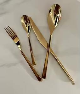 Juego de cubiertos de latón dorado de lujo, vajilla premium, utensilios de mesa, perfecto para bodas, restaurantes, hoteles. - Product Image 2