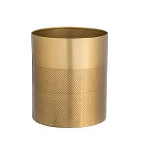 Skies Trader Brushed Silver Stainless Steel Trash Can Tapered Metal Waste <b>Bin</b> Round Wastebasket Office Hotel Garbage Container - Product Image 5