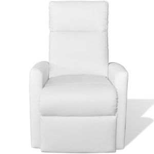 Fauteuil inclinable en similicuir blanc - Product Image 3