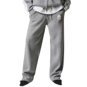 Pantalones Jogger de Punto Gris Jaspeado con Raya Lateral, Unisex, Suaves, de Punto, con Cintura Elástica, Estilo Casual Urbano, Cálidos para Invierno - Product Image 6